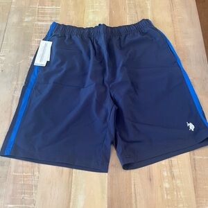 U.S. Polo Assn. Navy Shorts with Bright Blue Stripe